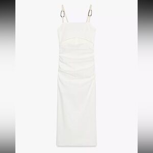 Cut Out Draped Midi Dress